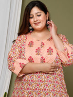 Thumbnail for Swasti Plus Size Floral Printed Pure Cotton Kurta