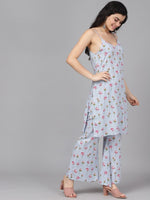 Thumbnail for Aks Floral Printed Regular Kurta With Sharara - Distacart
