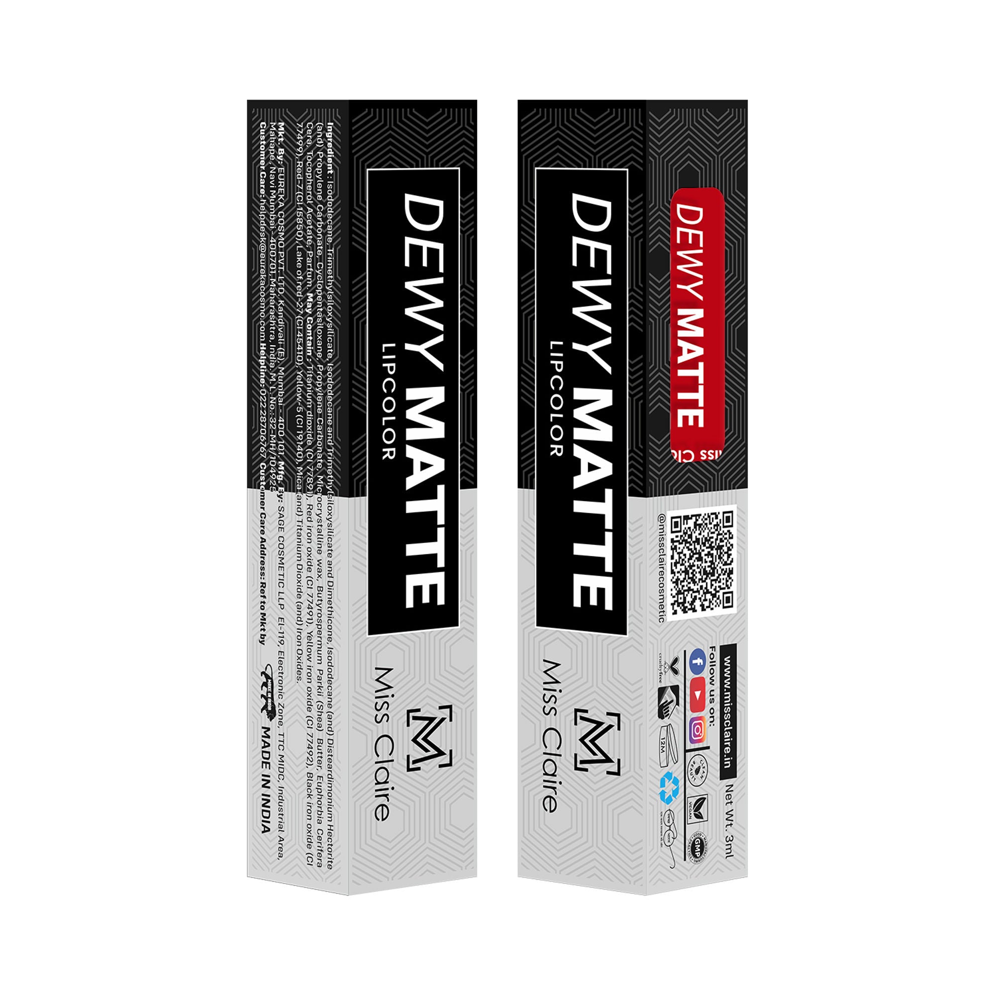 Miss Claire Dewy Matte Lip Color - 03 Firefighter