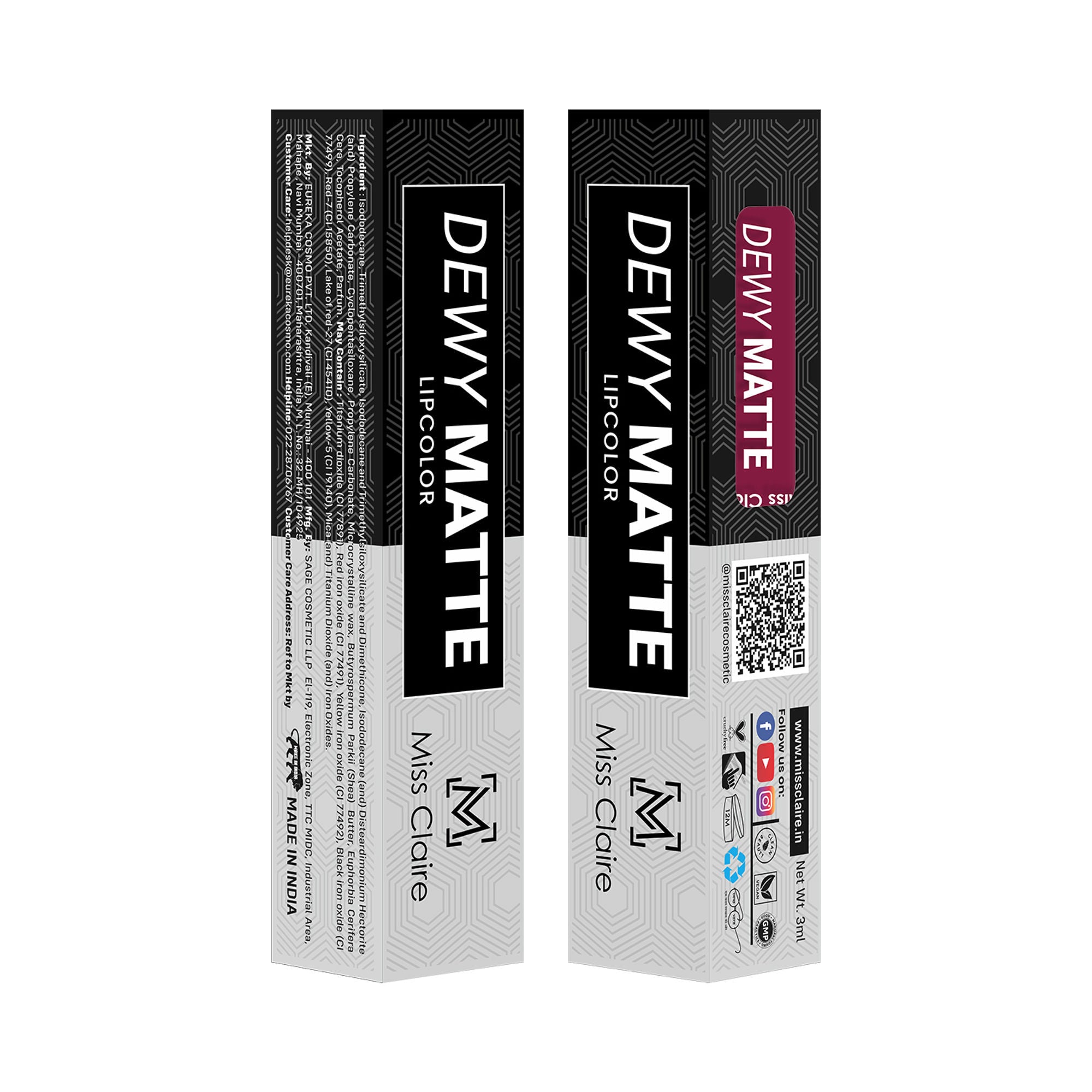 Miss Claire Dewy Matte Lip Color - 21 Plum Pop