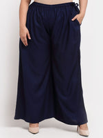 Thumbnail for TAG 7 Women Plus Size Mid-Rise Wide Leg Palazzos - Distacart