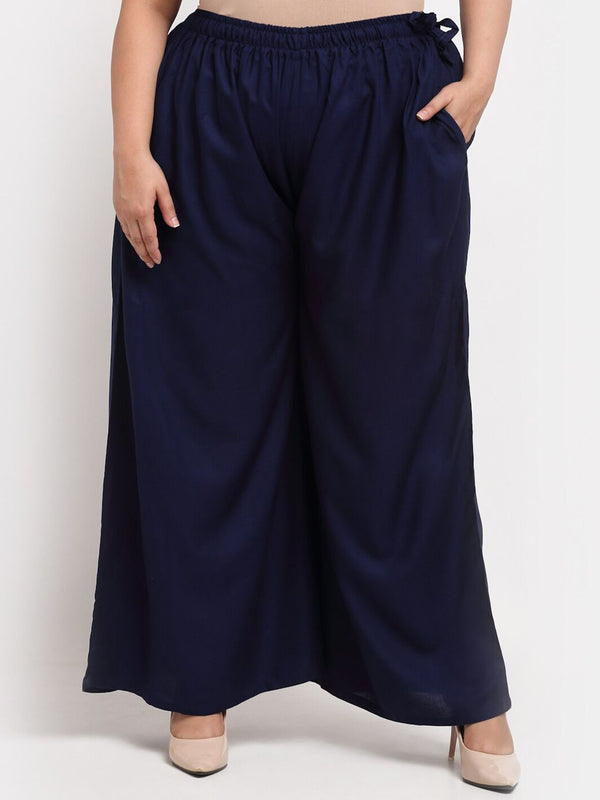 TAG 7 Women Plus Size Mid-Rise Wide Leg Palazzos - Distacart
