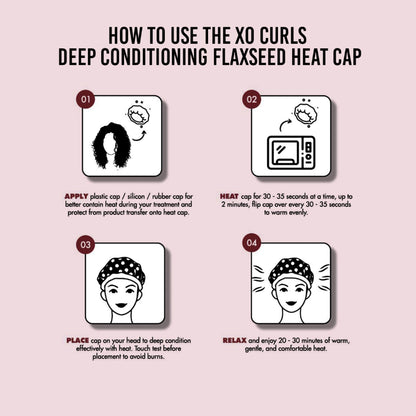 XO Curls Flax Seed Heat Cap For Deep Conditioning - Dista