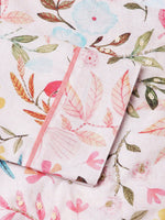Thumbnail for Ode by House of Pataudi Pink Floral Printed Sequinned Linen Kurta With Trousers & Dupatta - Distacart