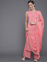 Thumbnail for Aks Ethnic Motifs Printed Straight Kurta with Palazzos & Dupatta - Distacart