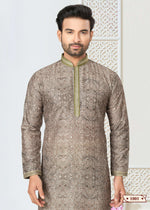 Thumbnail for Joban Fashion Men's Grrey Cotton printed Kurta Pyjama set - Distacart