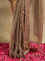 Thumbnail for kasee Embellished Zari Silk Blend Saree - Distacart