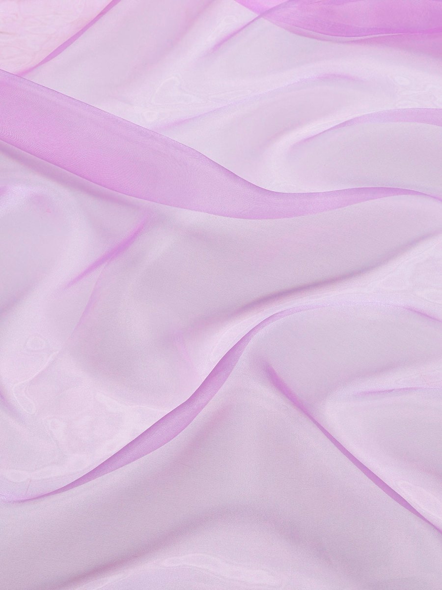 Anouk Lavender & Silver-Coloured Sequinned Organza Saree - Distacart