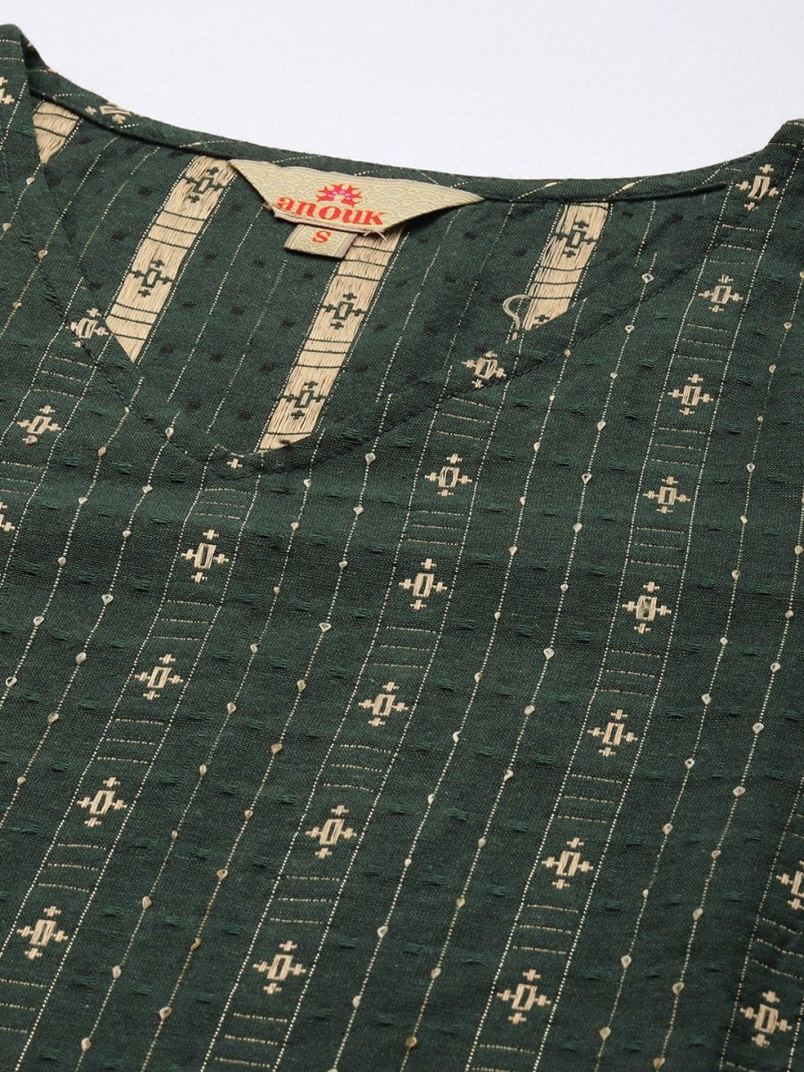 Anouk Women Woven Design Regular Kurta With Trousers & Dupatta - Distacart