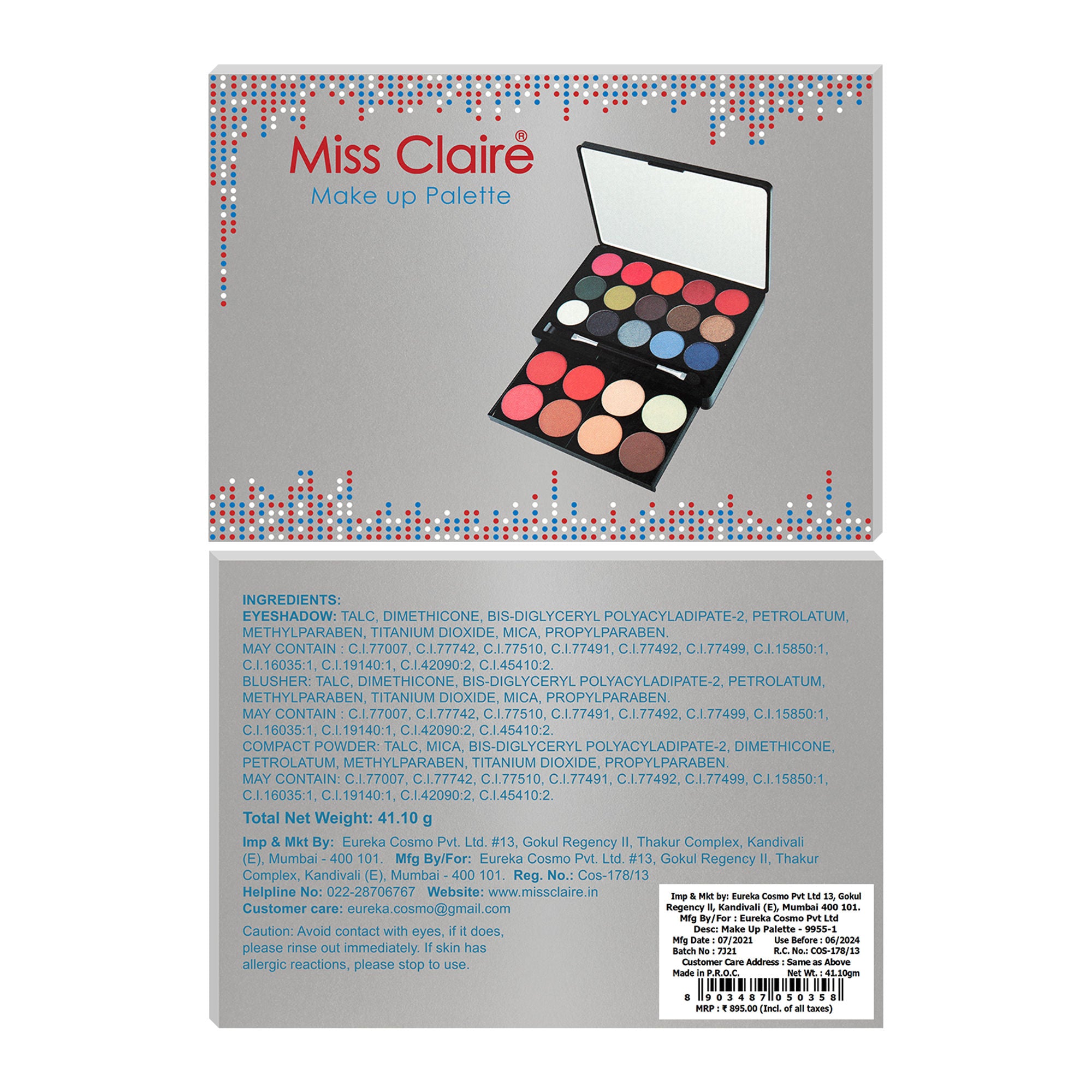Miss Claire Makeup Palette 9955-1