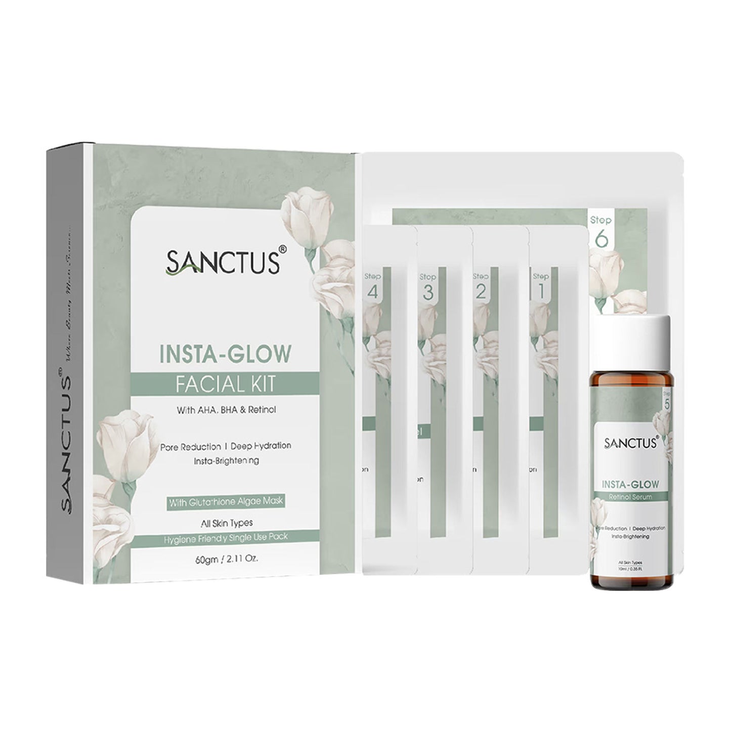 SANCTUS Instant Glow 6 in 1 Facial Kit