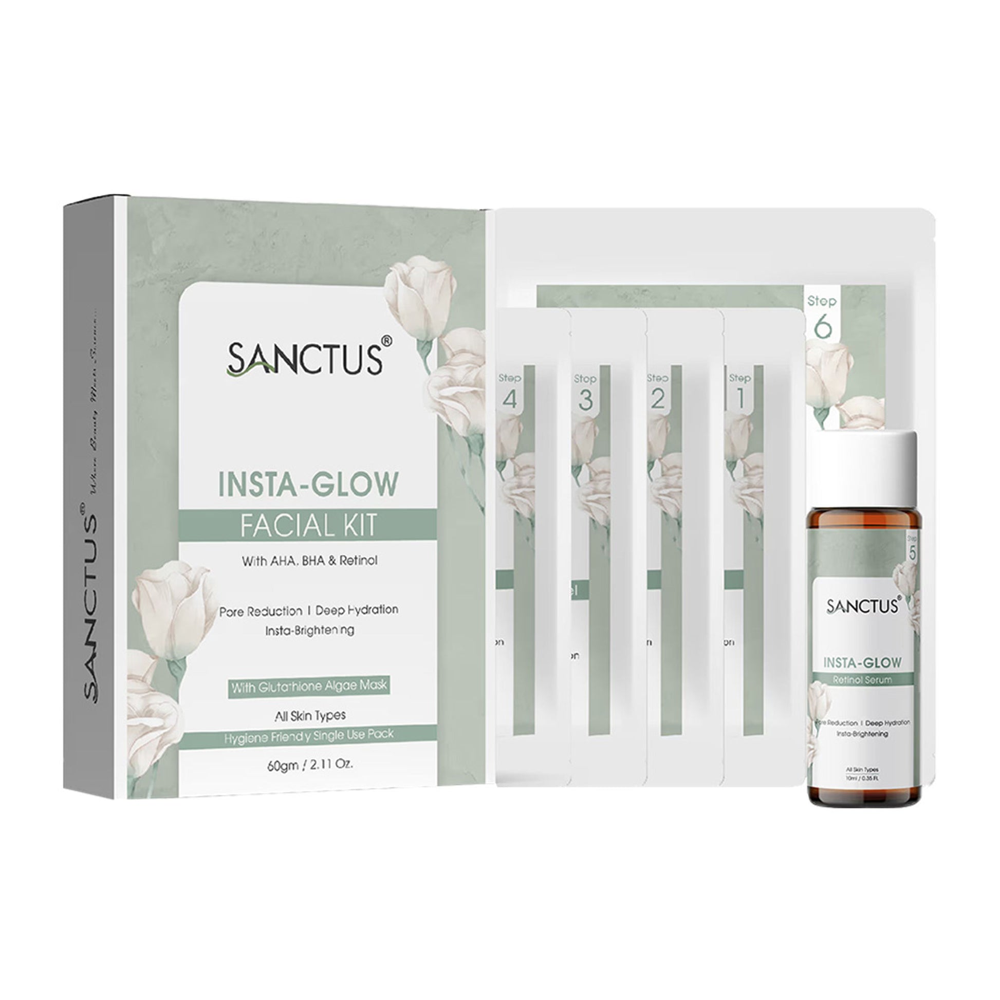 SANCTUS Instant Glow 6 in 1 Facial Kit
