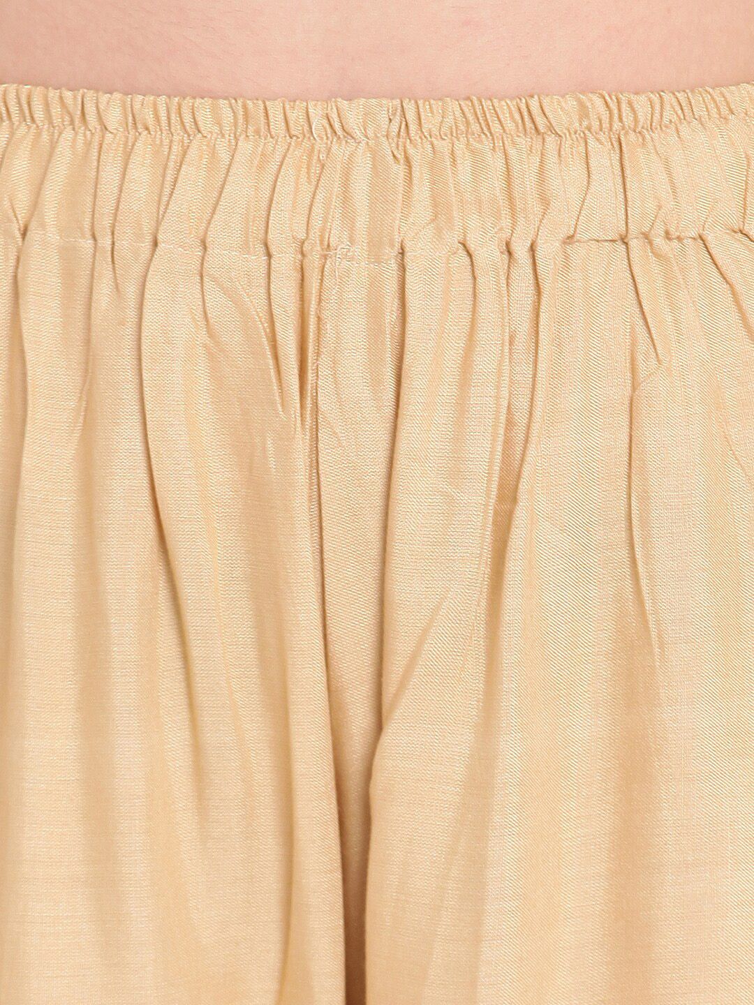 TAG 7 Women Beige Solid Straight Palazzos