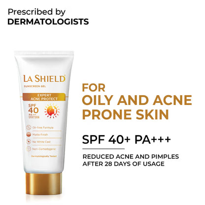La Shield SPF 40 PA+++ Mineral Sunscreen Gel - Distacart