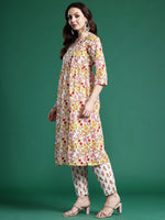 Thumbnail for Indo Era Floral Printed Pure Cotton Kurta with Palazzos & Dupatta