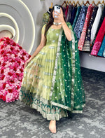 Thumbnail for Preksha Creation Women Green Suit Kota Silk With Weaving Jacquard With Dupatta - Green - Distacart