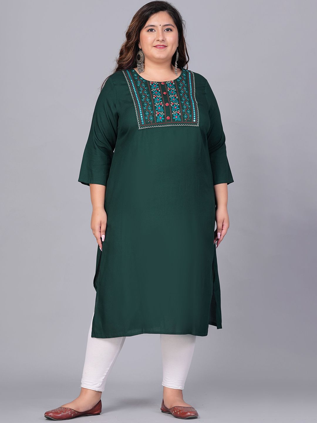 Sztori Women Yoke Design Thread Work Kurta - Distacart