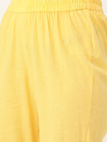 Thumbnail for Anouk Women Yellow Ethnic Motifs Embroidered Panelled Pure Cotton Kurta with Trousers - Distacart