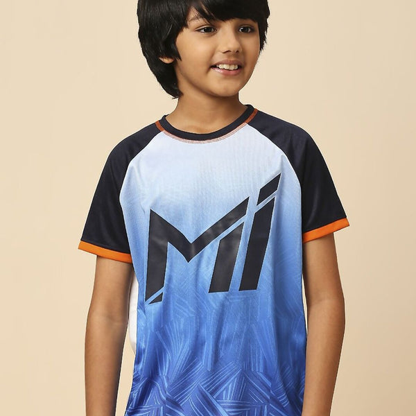 Fancode Kids Mumbai Indians IPL Graphic Printed Round Neck Cotton T-Shirts - Distacart