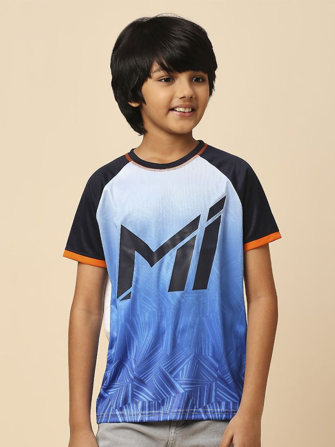 Fancode Kids Mumbai Indians IPL Graphic Printed Round Neck Cotton T-Shirts - Distacart