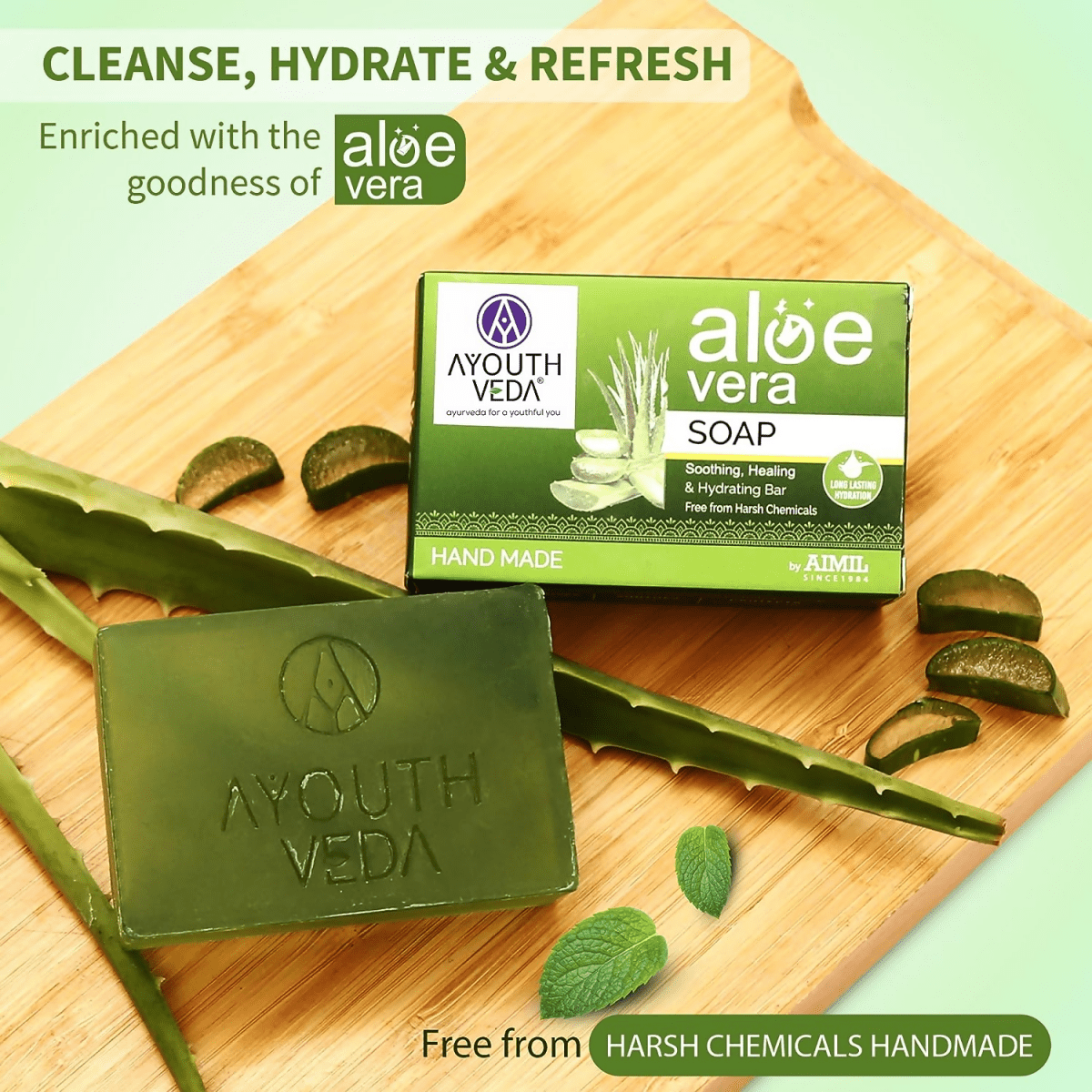 Ayouthveda Aloe Vera Bathing Soap - Distacart