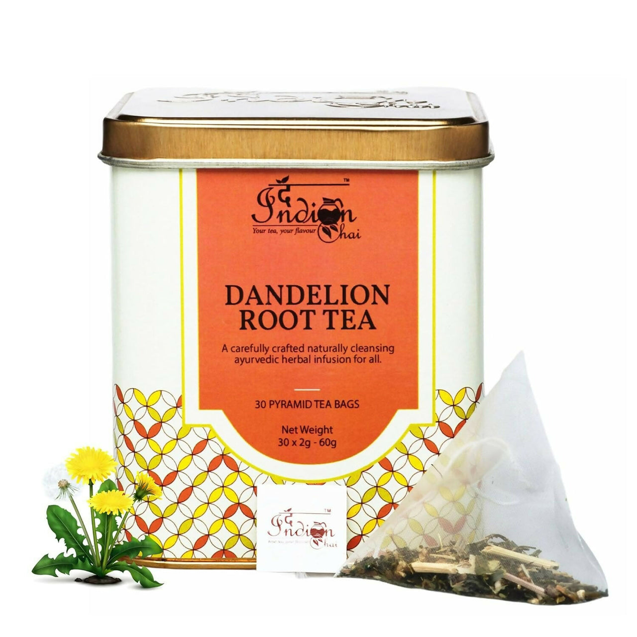 The Indian Chai – Dandelion Root Tea 30 Pyramid Tea Bags - Distacart