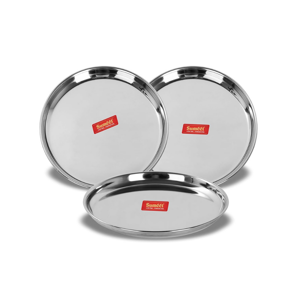 Sumeet Stainless Steel Plates - 17 cm - Dista