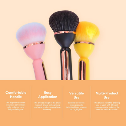 Gleva Multipurpose Professional Powder & Blush Cheek Brush - Black - Distacart