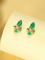 Thumbnail for Nuyug 18k Gold Plated Floral Diamond Glow Earrings