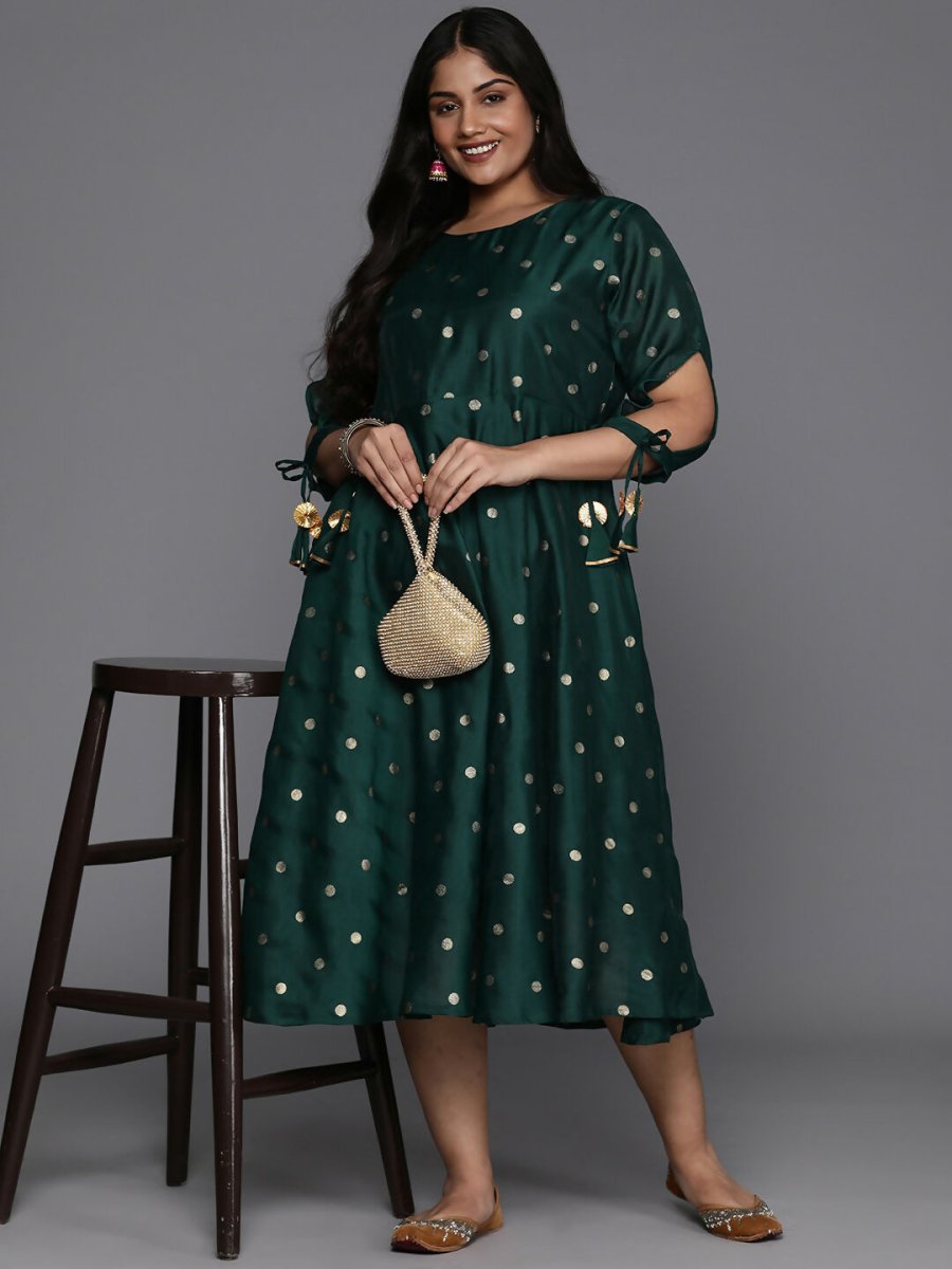 Ahalyaa Women's Traditional wear Ethnic Dress - Green - Distacart