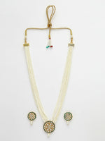 Thumbnail for NVR Women's White & Gold-Plated Kundan & Pearl Jewellery Set - Distacart