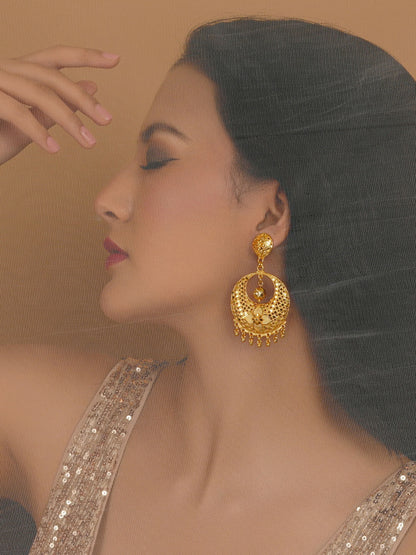 Golden Earrings (Gold) - Ruby Raang - Distacart