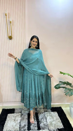 Thumbnail for Preksha Creation Designer Party Wear Look Fox Georgette With Embroidery Work With Dupatta And Pant - Firoji - Distacart