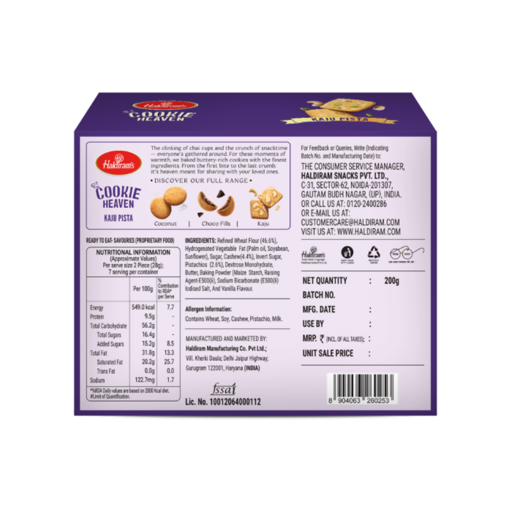 Haldiram's Kaju Pista Cookies - Distacart