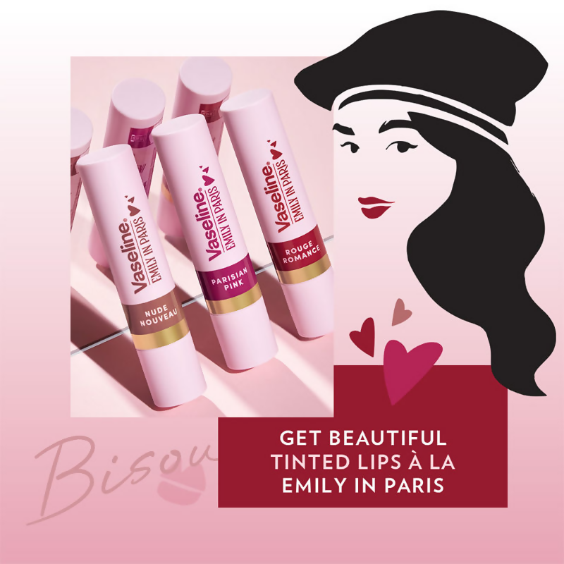 Vaseline Emily In Paris Tinted Lip Balm Stick - Rouge Romance - Distacart