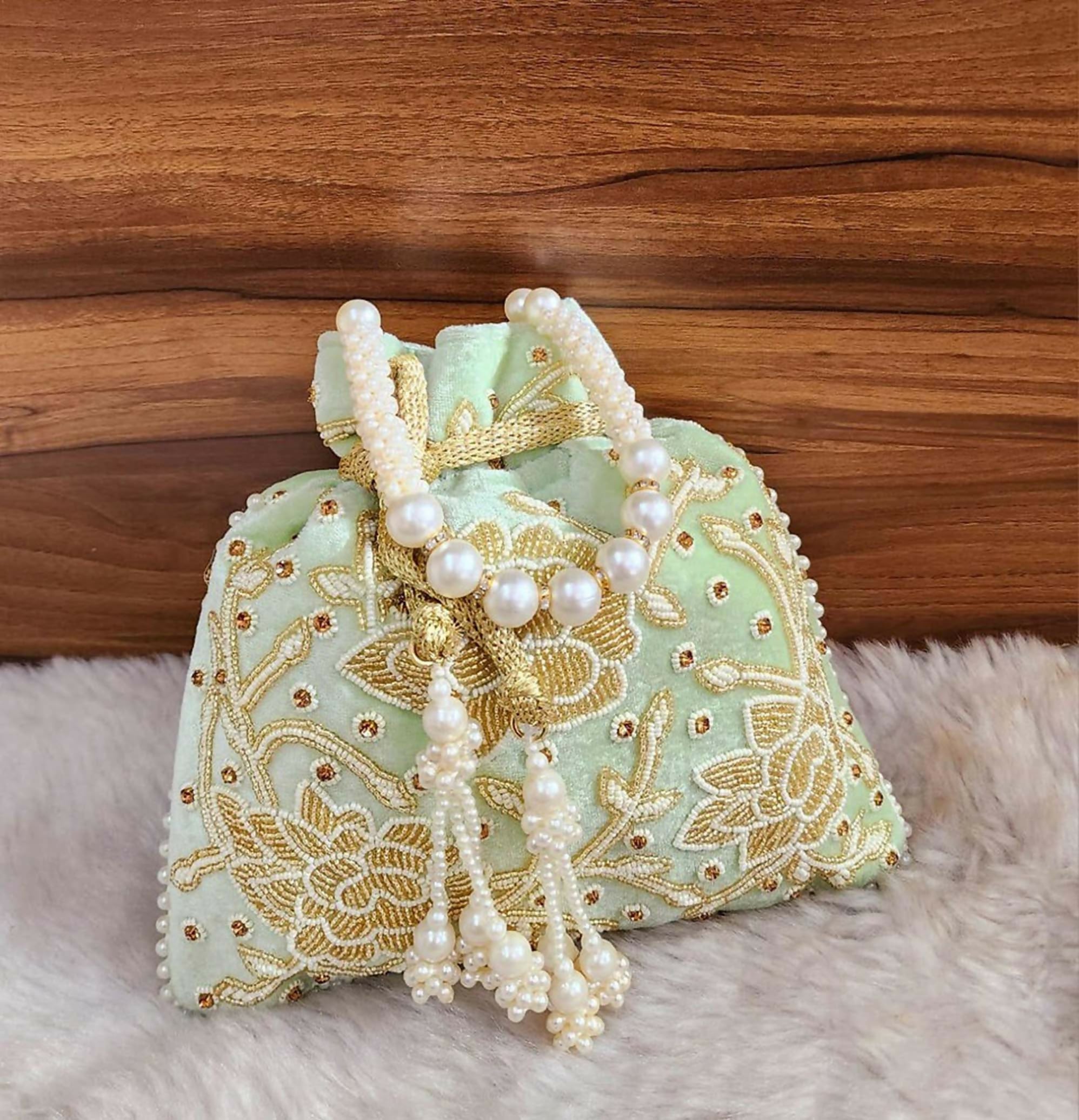 Joban Fashion Potli Bags - Light Green - Dista