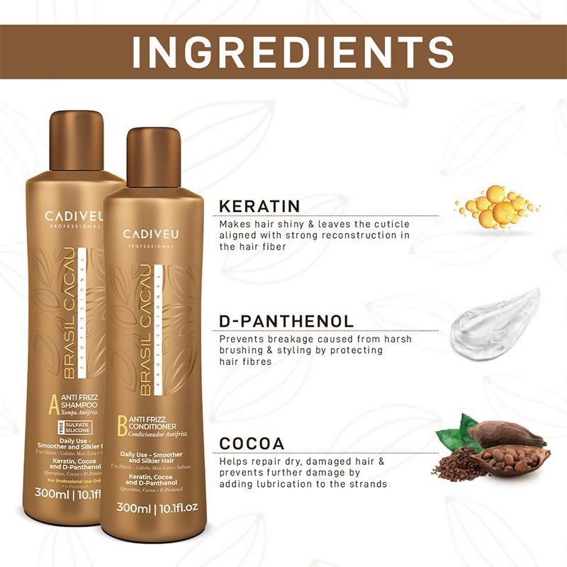 Cadiveu Brasil Cacau Anti Frizz Shampoo & Conditioner Combo - Distacart