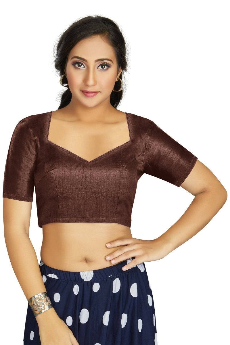 Aastha Fashion Women's Coffee Art Silk Designer Traditional Readymade Blouse - Distacart