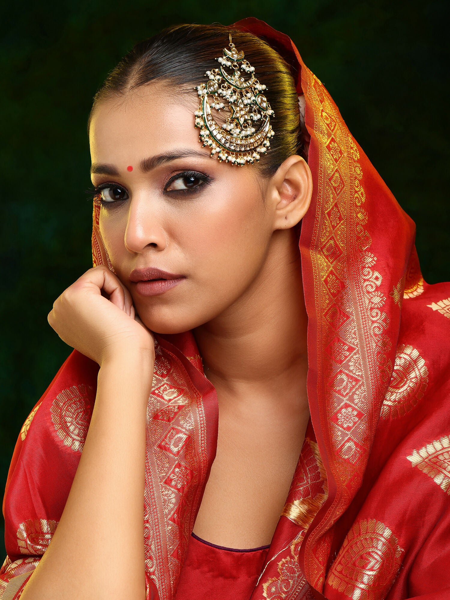 Ruby Raang 22k Gold Polished Kundan Passa