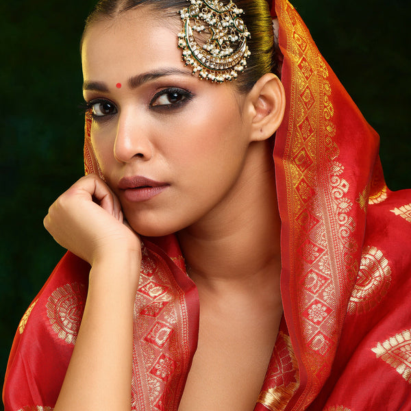 Ruby Raang 22k Gold Polished Kundan Passa