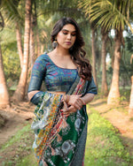 Thumbnail for Preksha Creation Multicolor Wedding Premium Tussar Silk Kalamkari-Inspired Motifs Women Saree