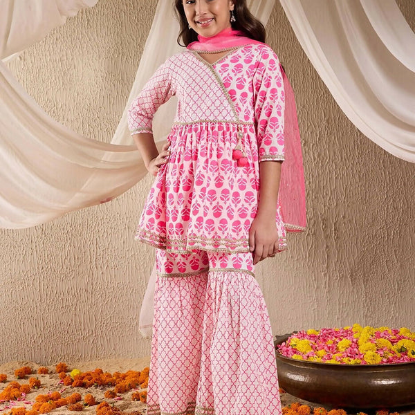 Joban Fashion Girl's Pink Color Sharara Set - Distacart