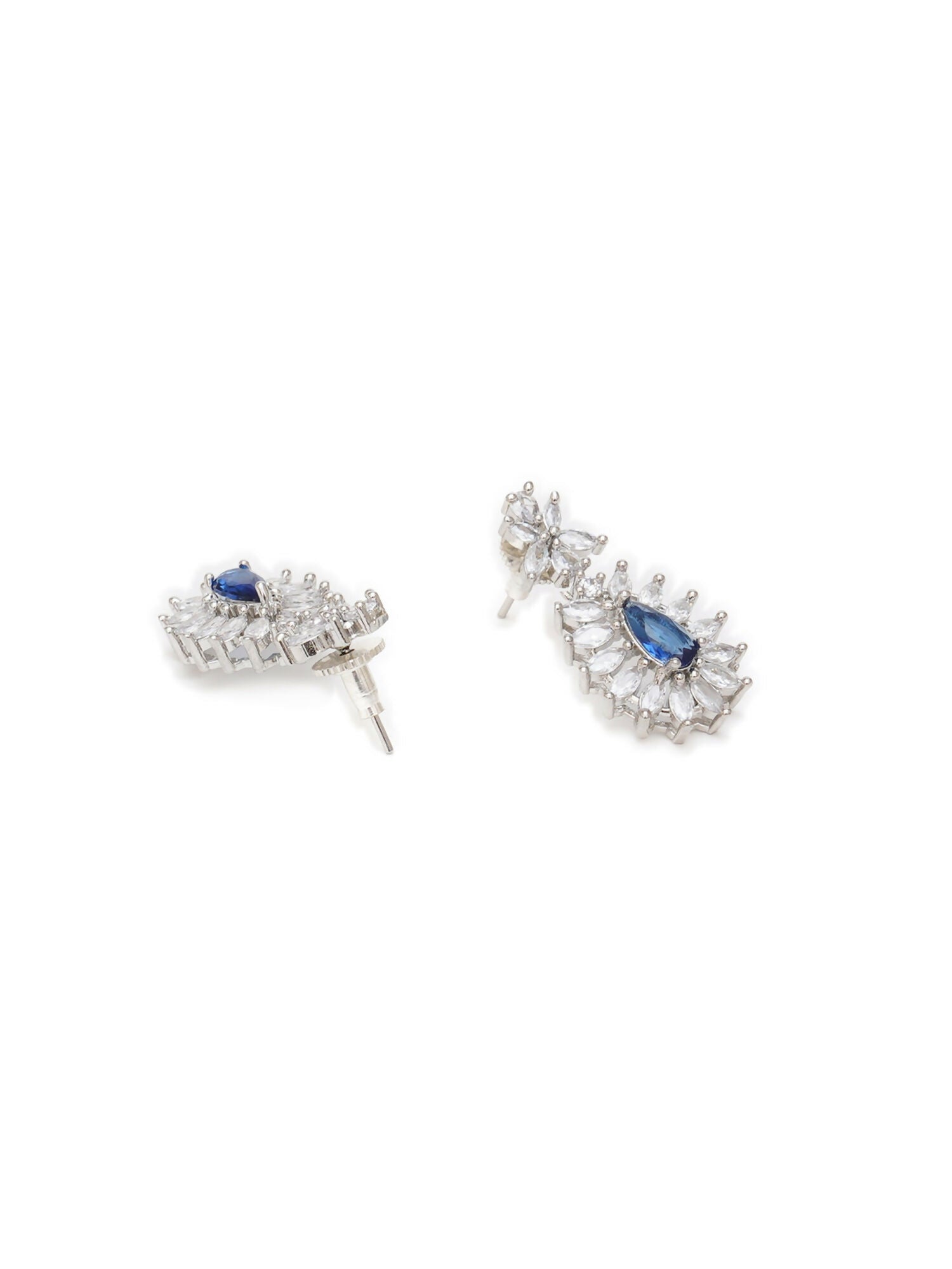 Long kundan earring (Blue) - Ruby Raang - Distacart