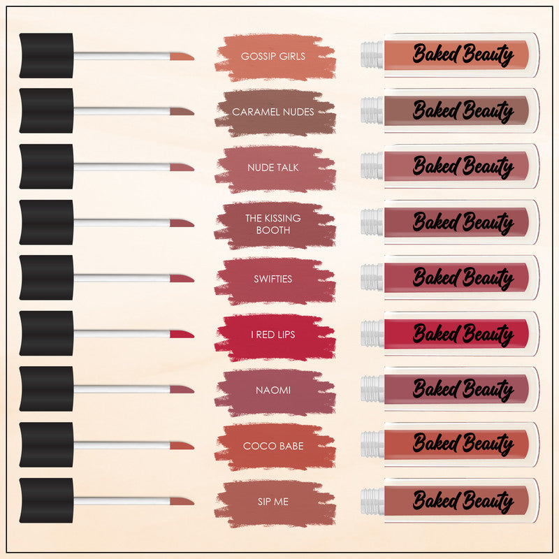Baked Beauty Liquid Matte Lipstick Nude Palette (Set of 9) - Distacart