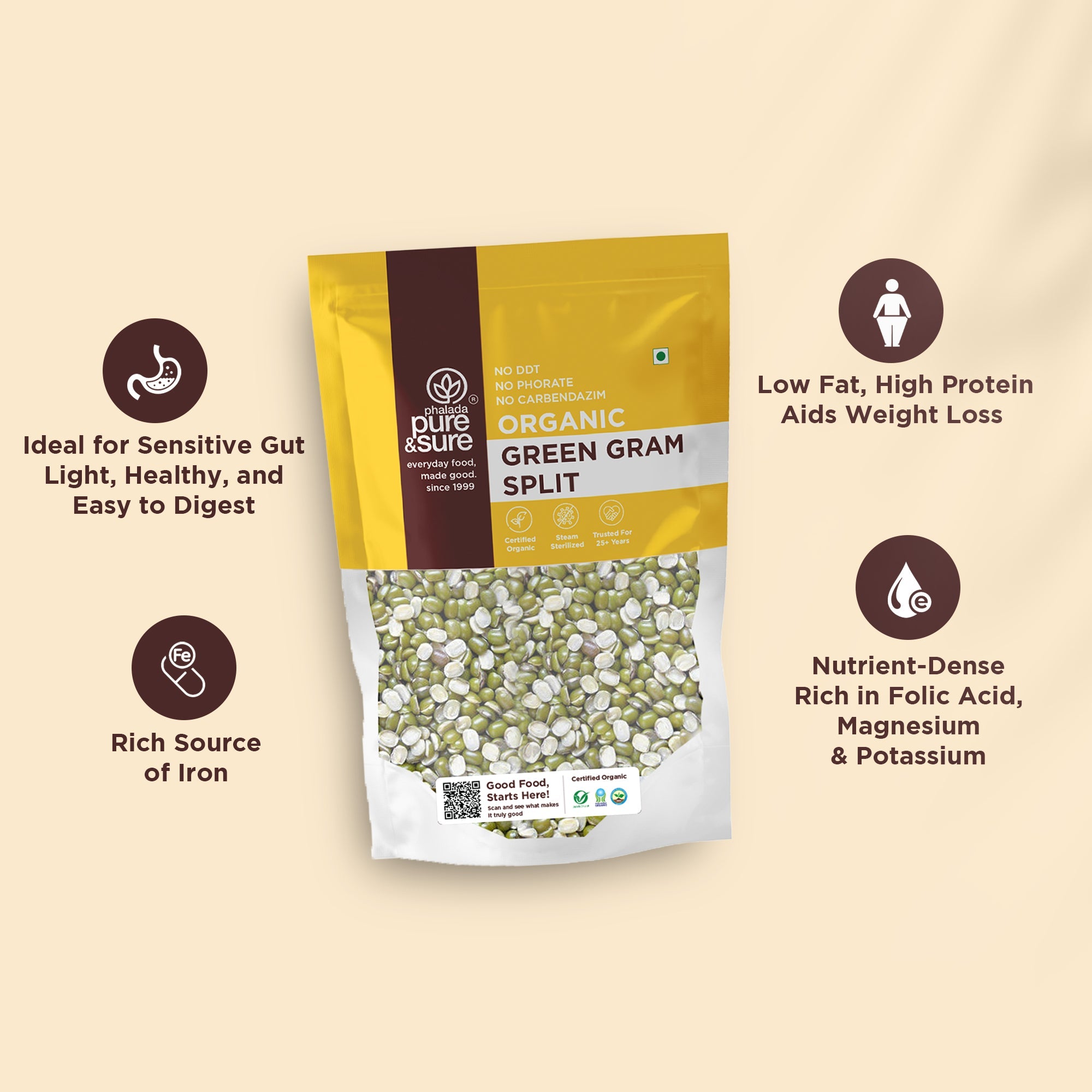 Pure & Sure Organic Green Gram Split