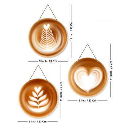 Artvibes Modern Coffee Latte Decorative MDF Wooden Wall Art - Dista
