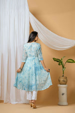 Thumbnail for Joban Fashion Blue Tie & Dye Kurta Pant Set - Distacart