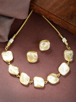 Thumbnail for NVR Women's Gold-Plated Mother of Pearl Handcrafted Jewellery Set - Distacart