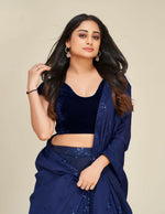 Thumbnail for Jyoti Fashion Women's Blue Two Tone Tapeta Silk Sequins Designer Lehenga Choli Set - Distacart