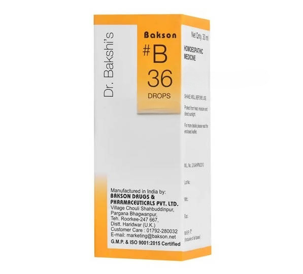 Bakson's Homeopathy B36 Drops - Distacart